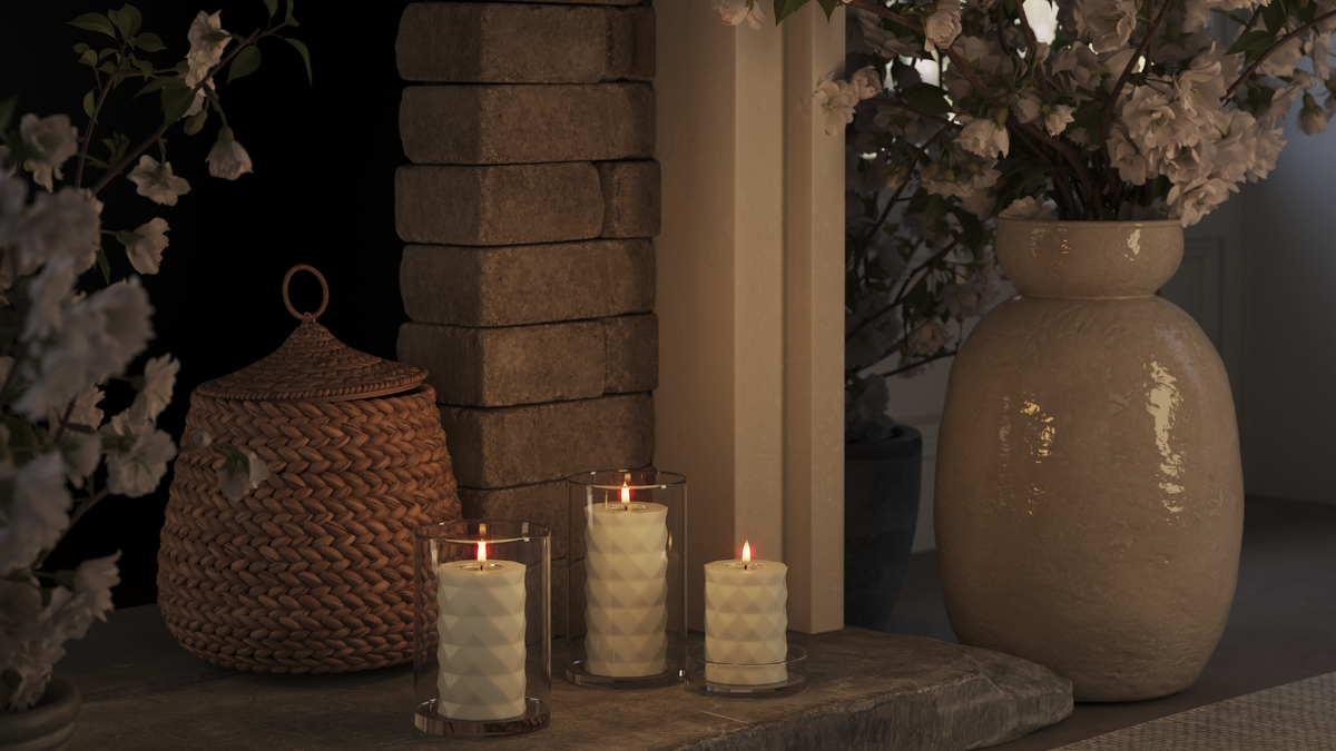 LED Square Med naturtro LED flamme