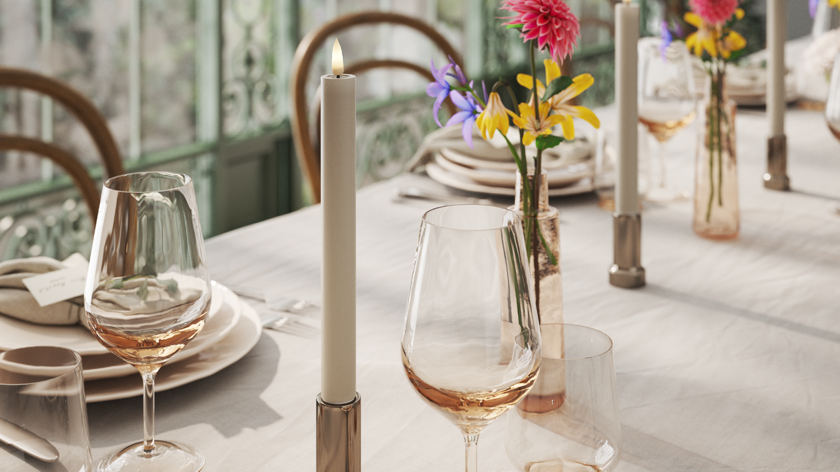 LED de vida real Vela fina Com design wetlook ™