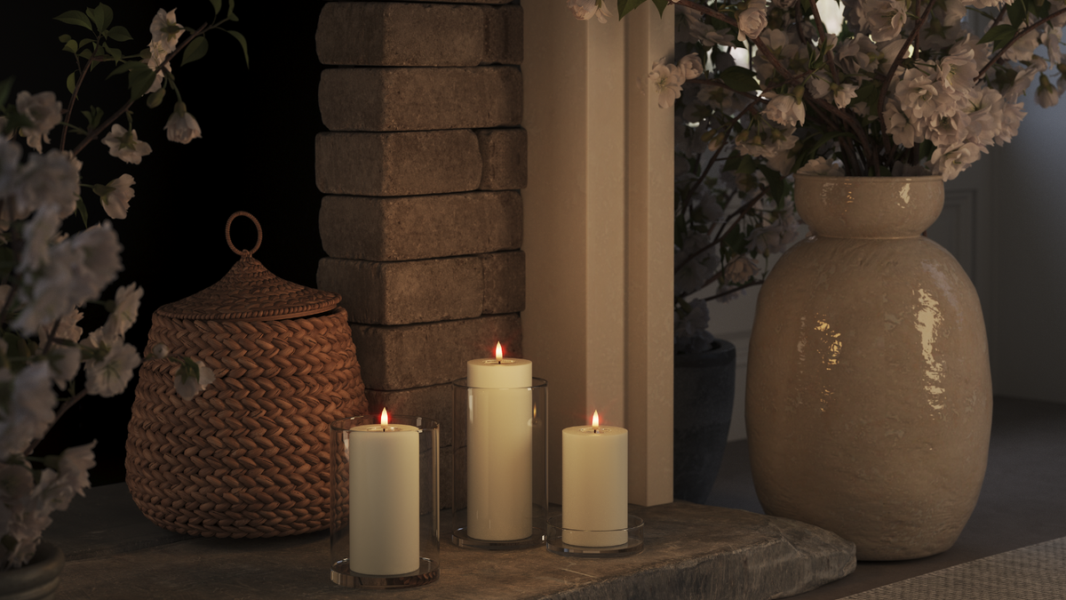 LED Blockljus Med naturtro LED flamma
