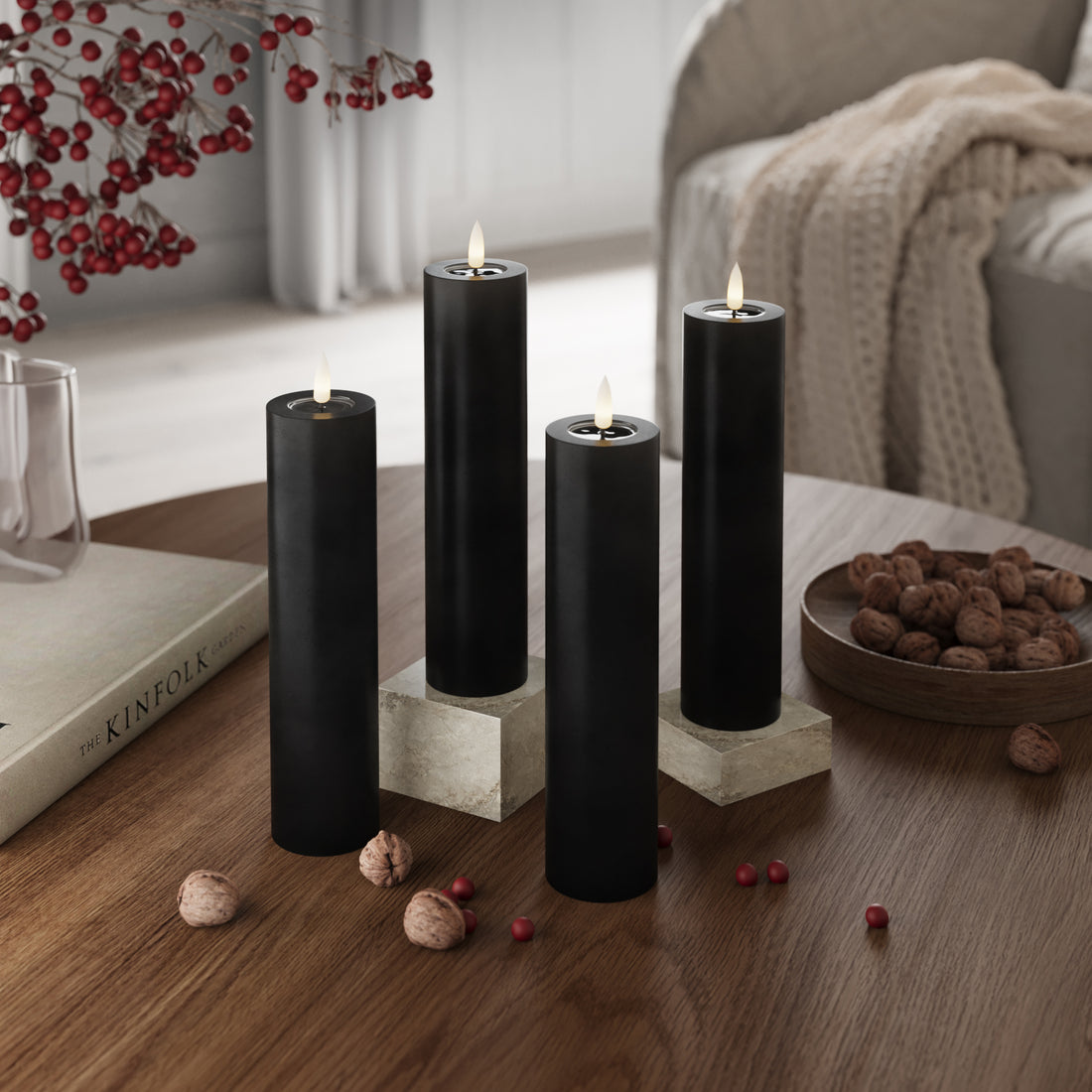 LED Blocklight Ø 5 x 20 cm Czarny - 4 szt