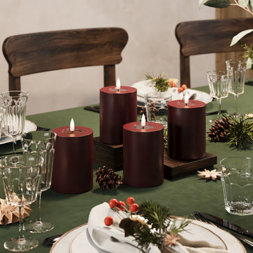 LED Blocklight Ø 7,5 x 10 cm Burgund - 4 szt