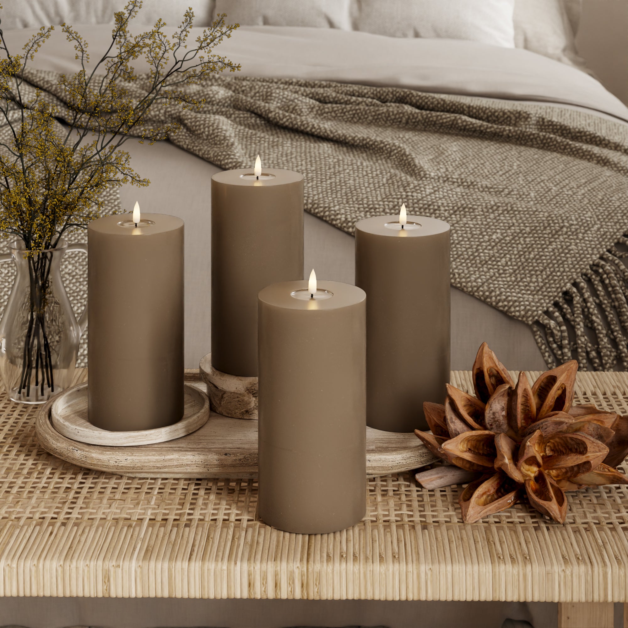 LED Blocklight Ø 10 x 20 cm Karmel - 4 szt