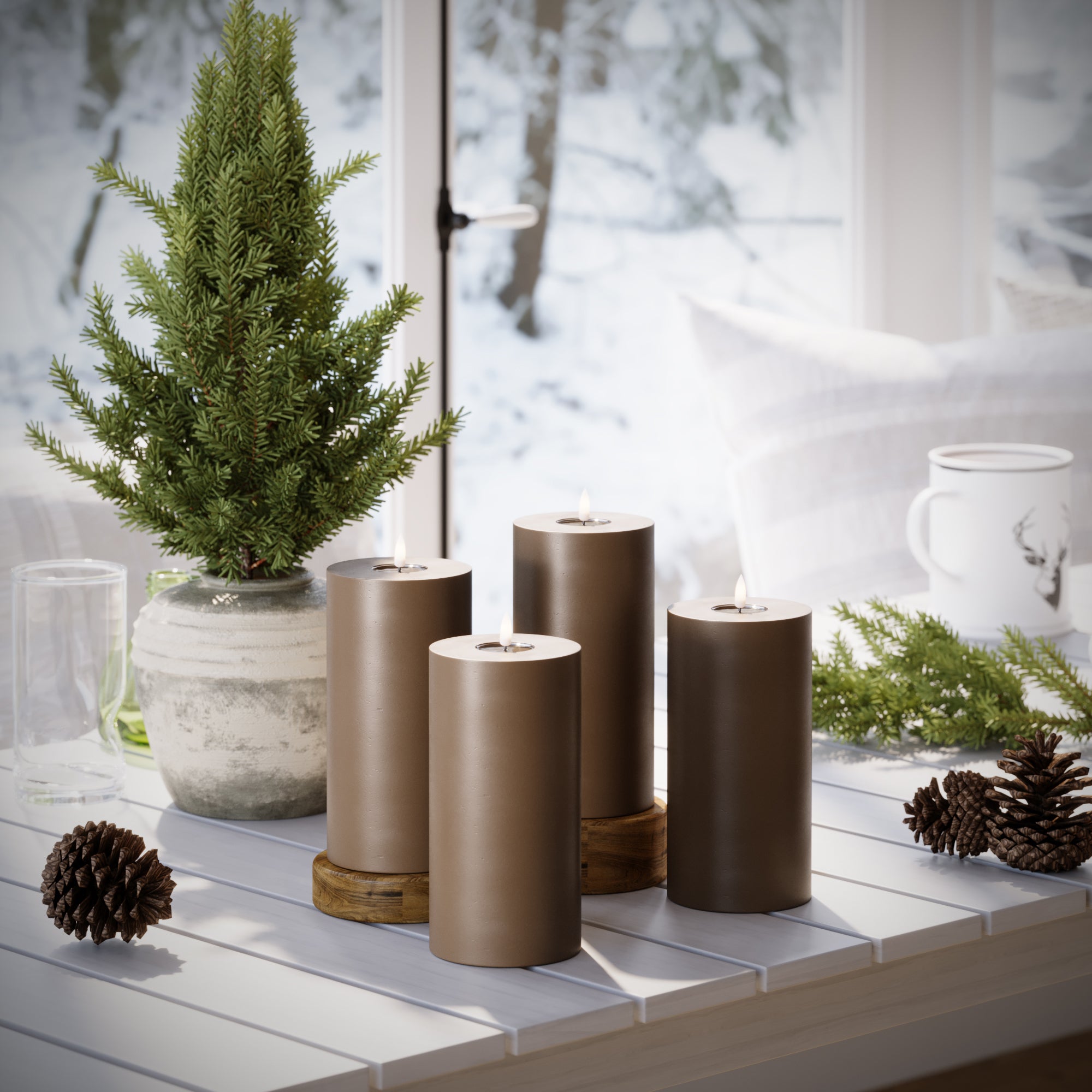 LED Blocklight Ø 10 x 20 cm Karmel - 4 szt