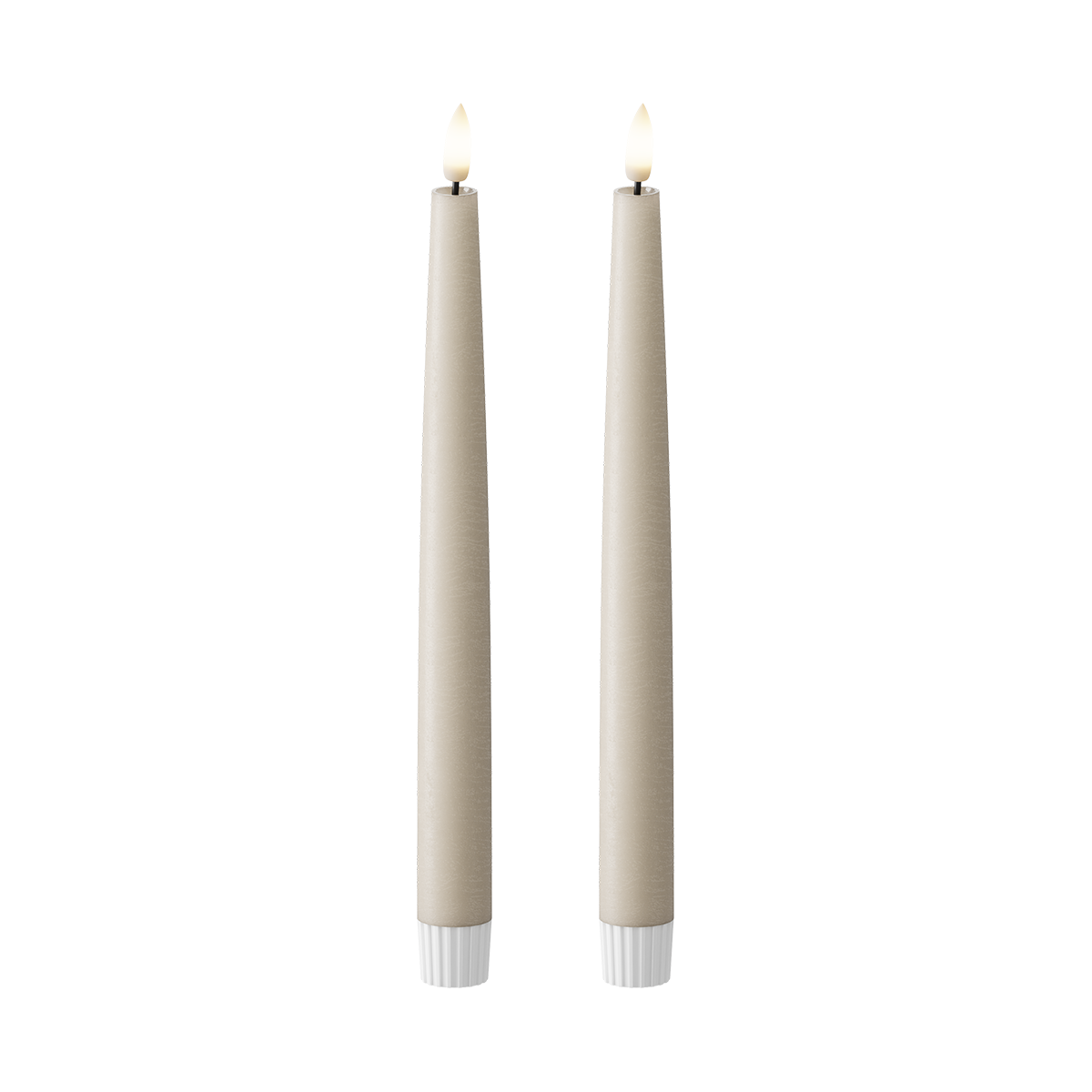 LED Kronelys 2 stk, Ø 2,2 x 25 cm Sand