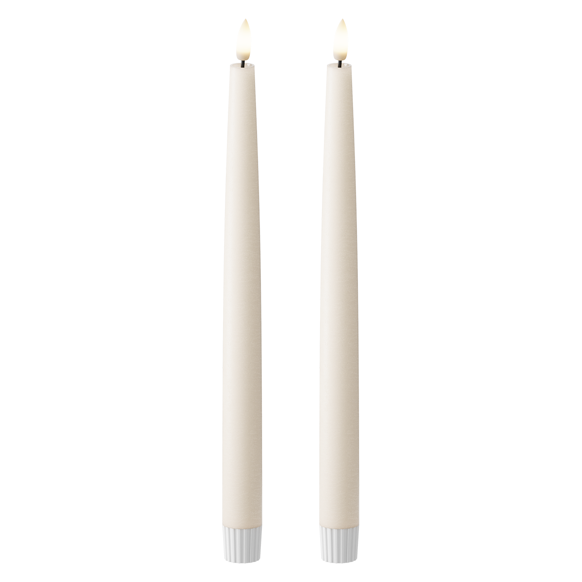 LED Kronelys 2 stk, Ø 2,2 x 29 cm Elfenben