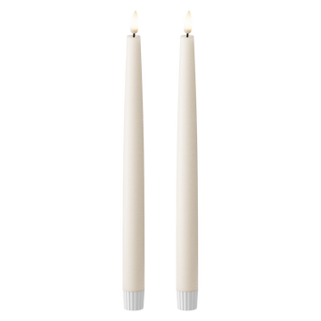 LED Kronelys 2 stk, Ø 2,2 x 29 cm Elfenben