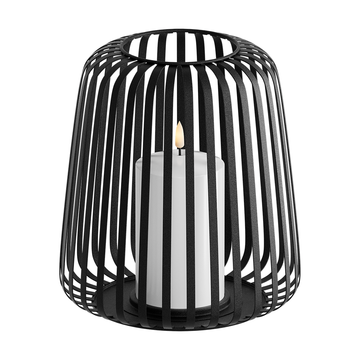 LED latern Ø 20 x 22 cm Must