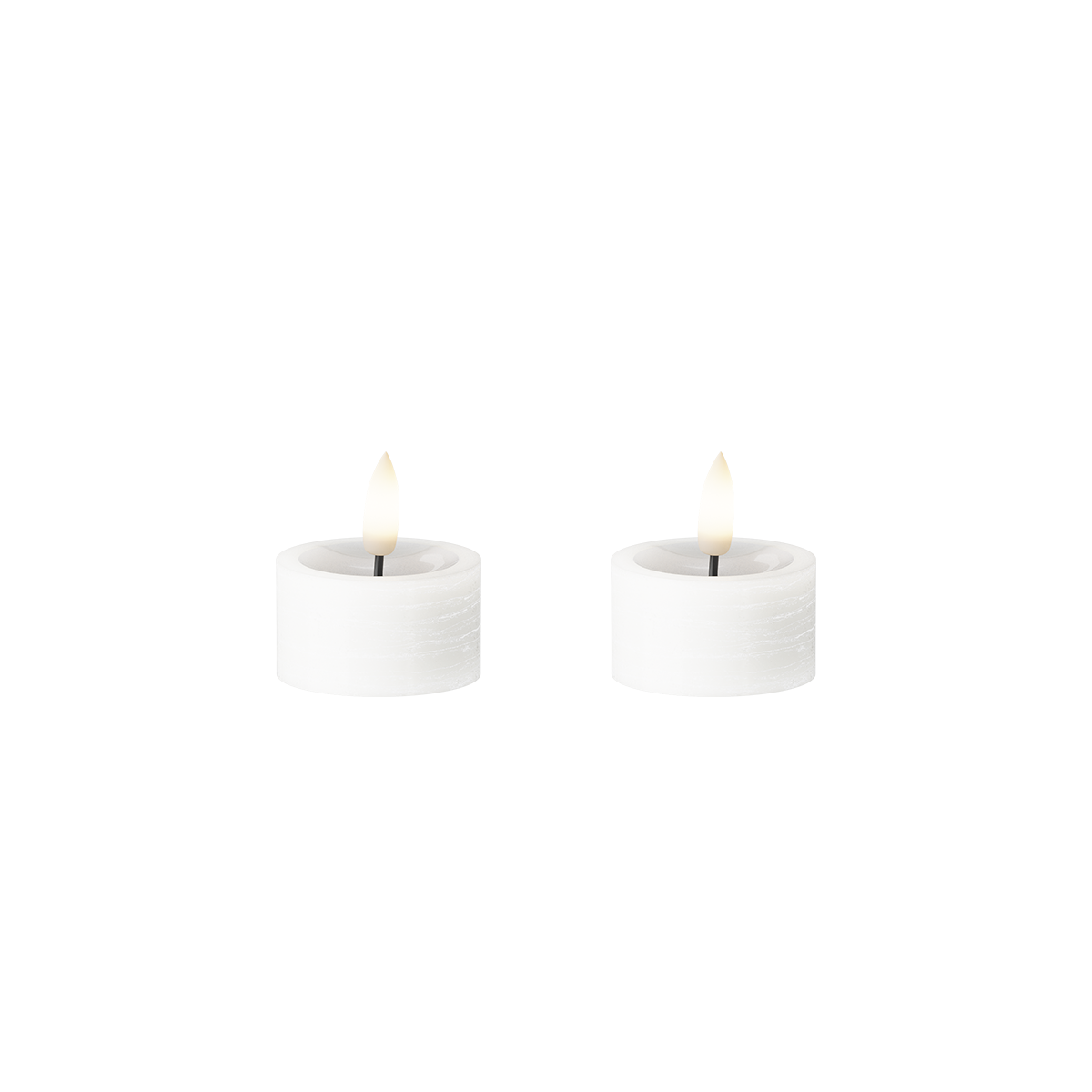LED čajová svíčka 2 ks, Ø 4,5 x 2,5 cm Bílá
