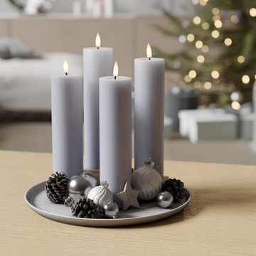 Deluxe Homeart LED Pakiet świateł blokowych - Przygaszony niebieski - 4 sztuki 5 x 20 cm 1