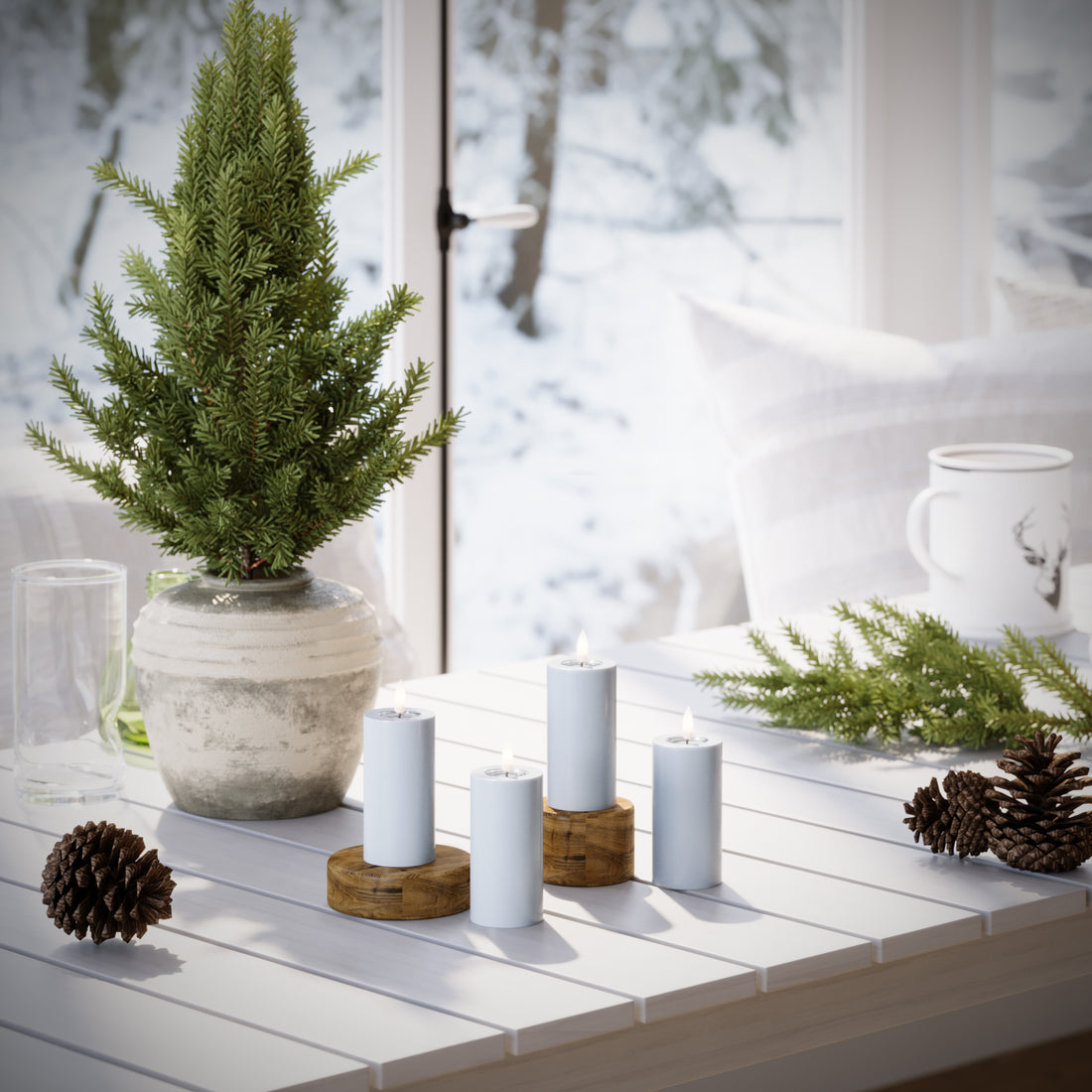 LED Blocklight Ø 5 x 10 cm Przygaszony niebieski - 4 szt