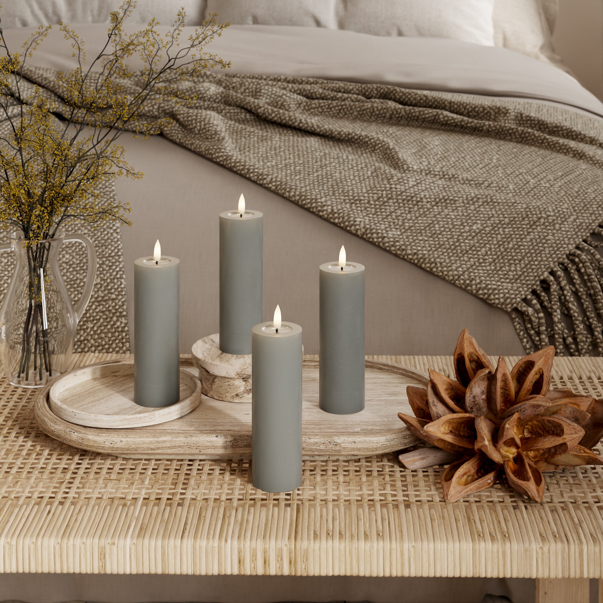 LED Blocklight Ø 5 x 15 cm Szary - 4 szt