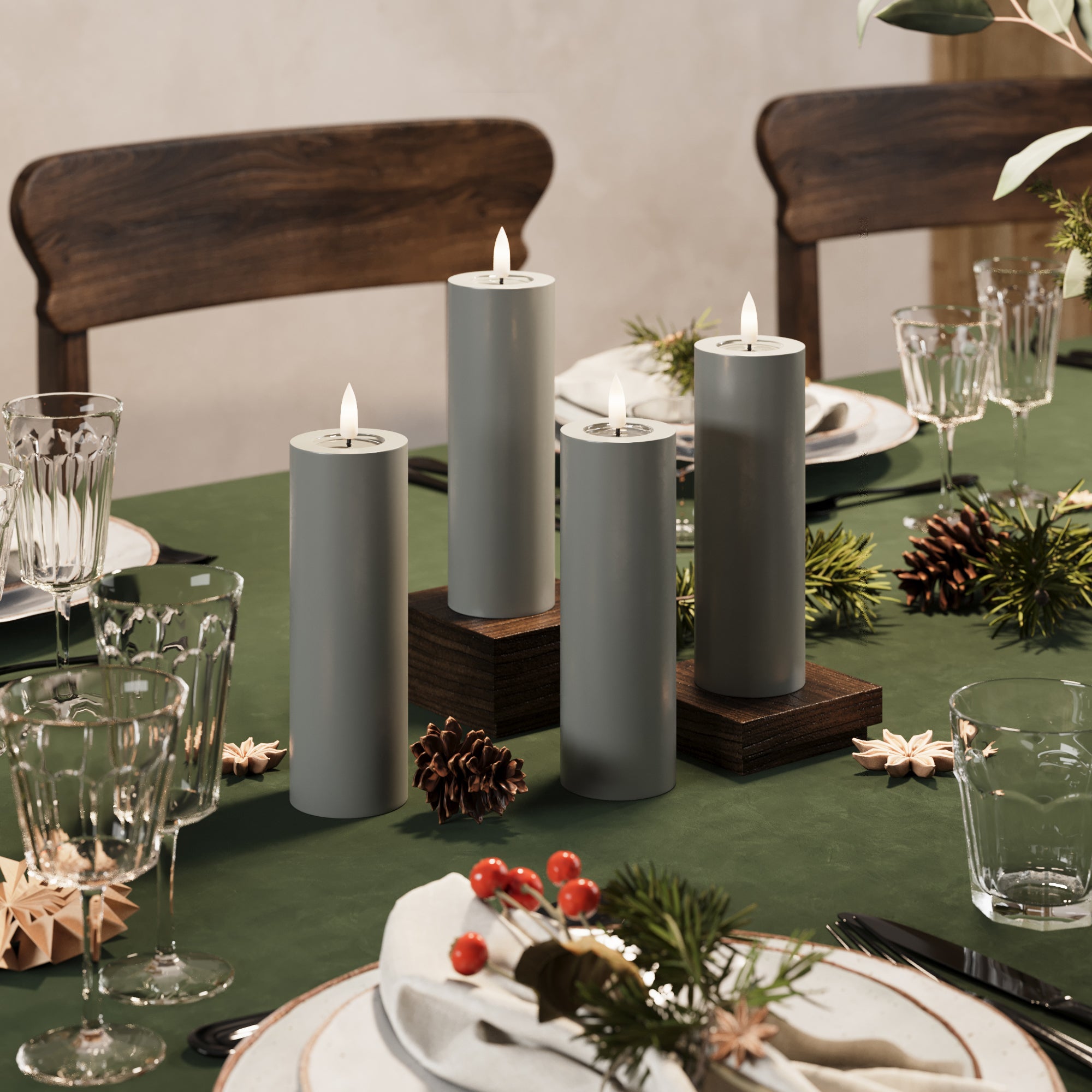 LED Blocklight Ø 5 x 15 cm Szary - 4 szt