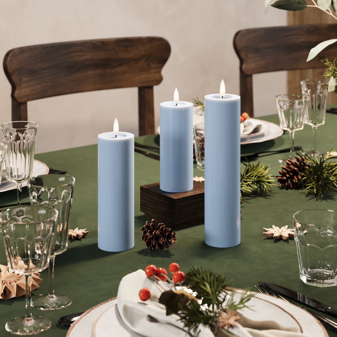 LED Blocklight Ø 5 x 20 cm Lodowy niebieski - 4 szt