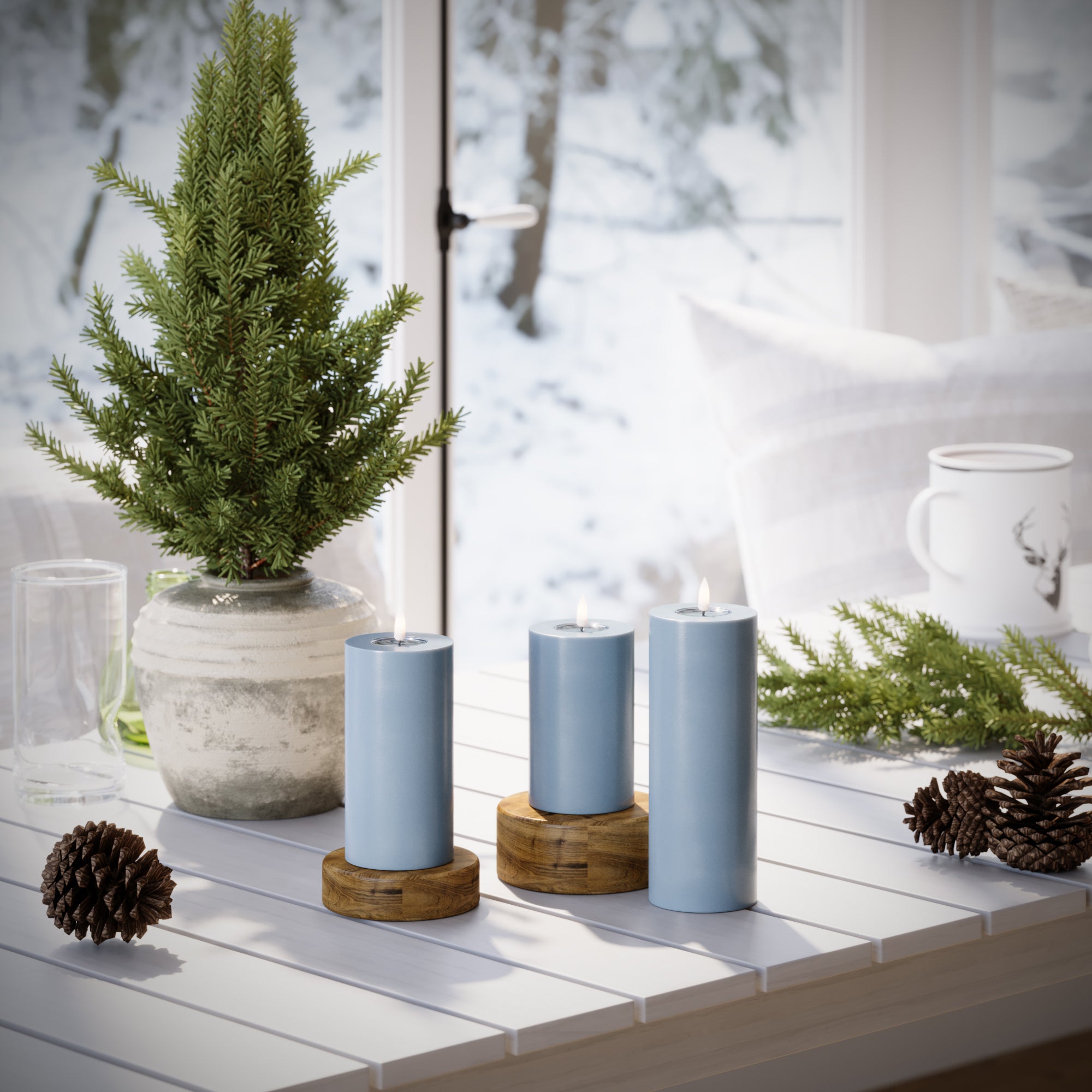 LED blokové světlo Ø 7,5 x 12,5 + 15 + 20 Ledově modrá