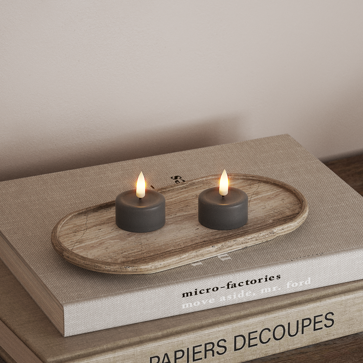 Deluxe Homeart LED Värmeljus 2 stycken Grå LED Värmeljus 3