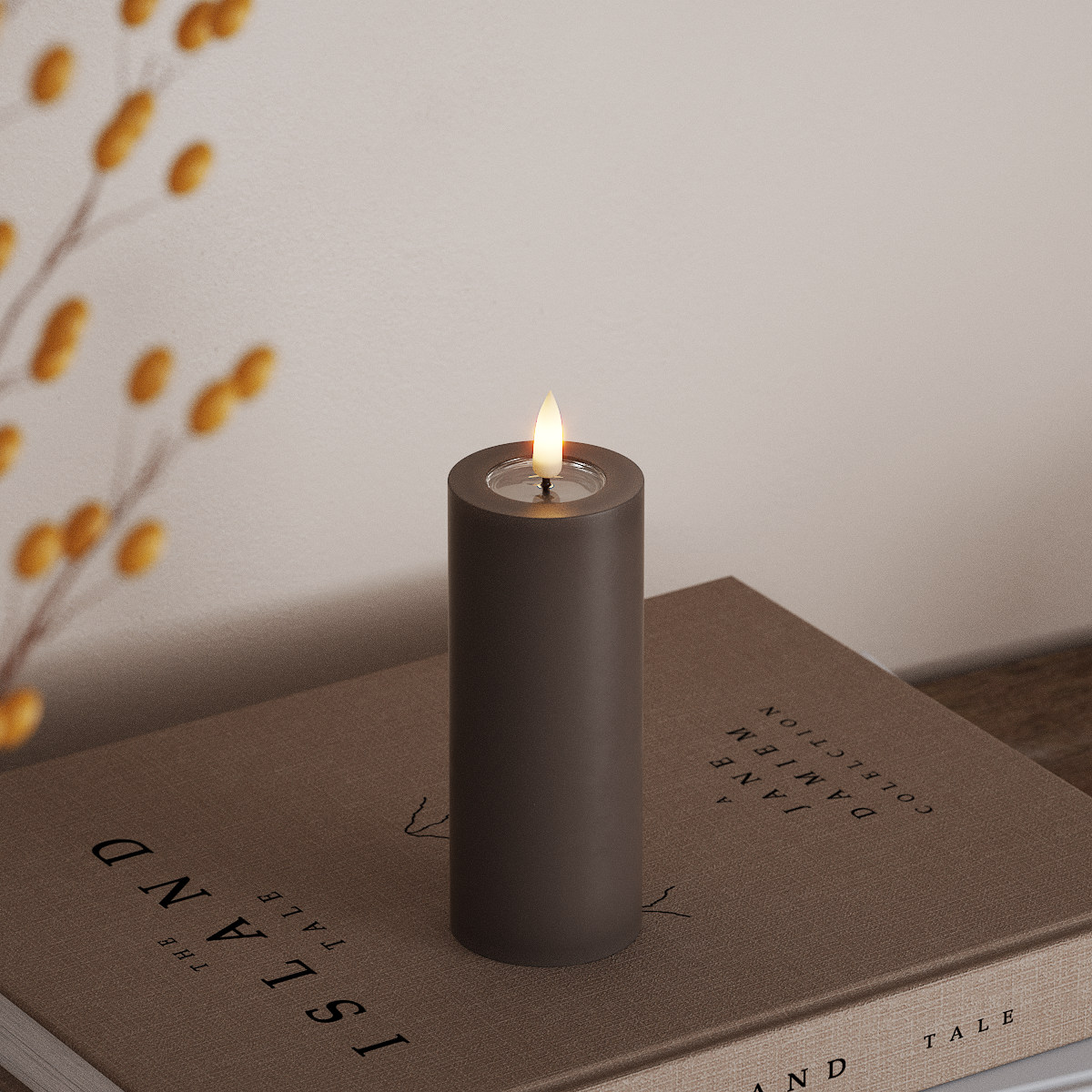 Deluxe Homeart LED Blok świetlny Ø 5 x 12,5 cm Mokka LED blokowanie światła 3