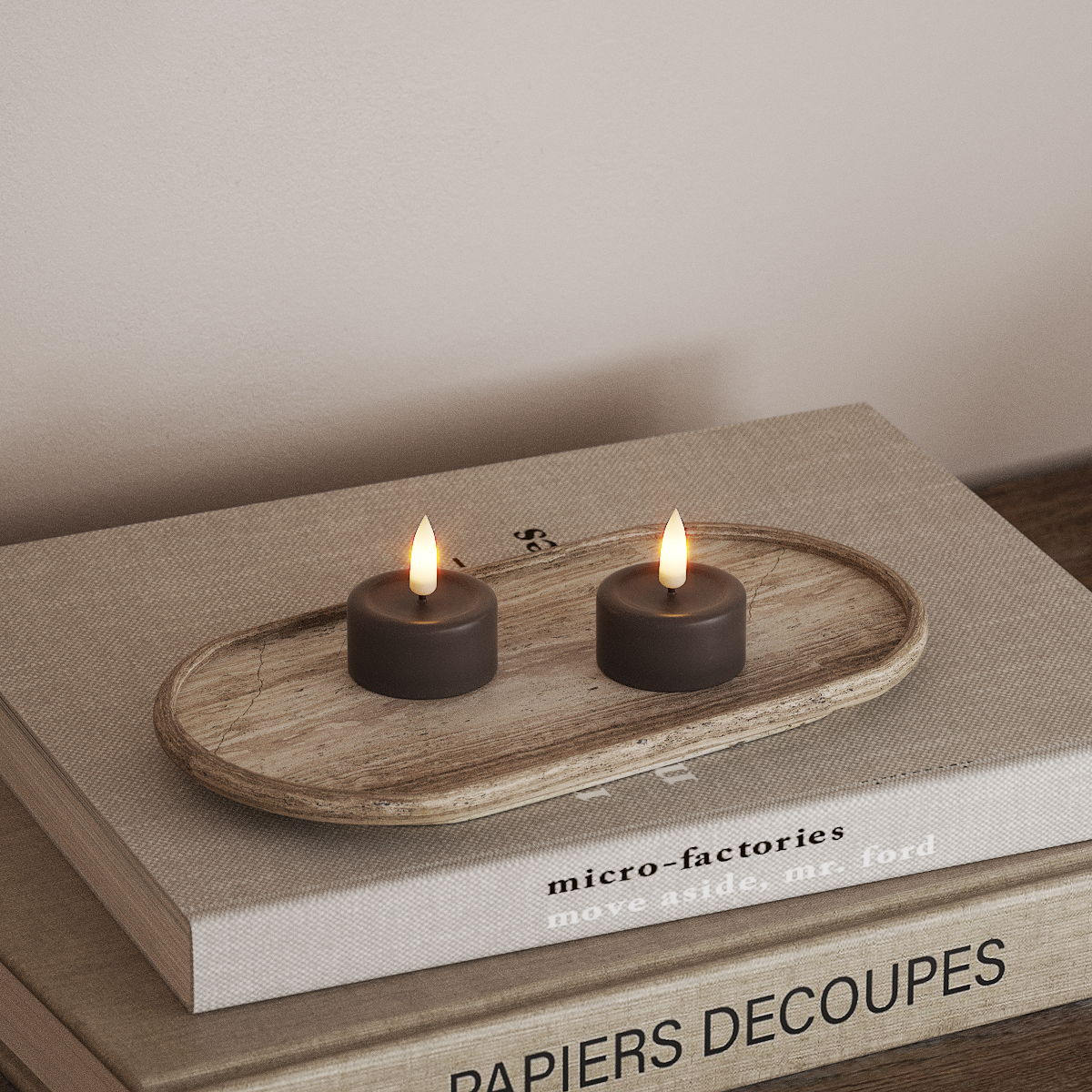 Deluxe Homeart LED Podgrzewacz 2 szt. Mokka LED podgrzewacz 3