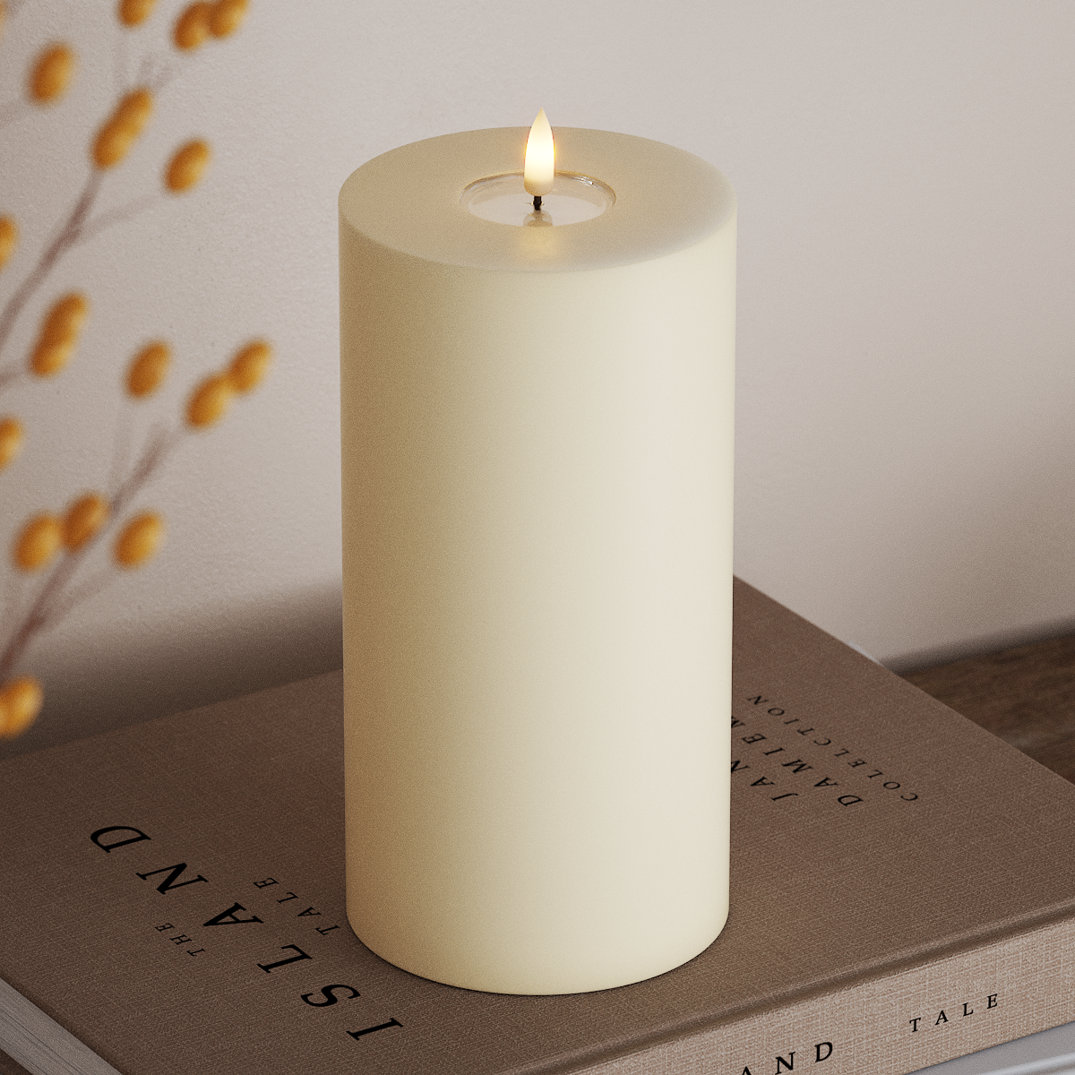 Deluxe Homeart LED Blok świetlny Ø 10 x 20 cm Kremowy LED blokowanie światła 3