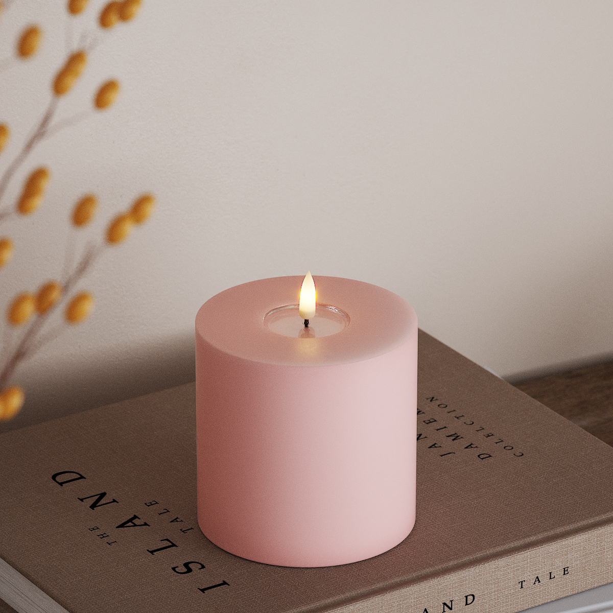 Deluxe Homeart LED Blok świetlny Ø 10 x 10 cm Jasnoróżowy LED blokowanie światła 3