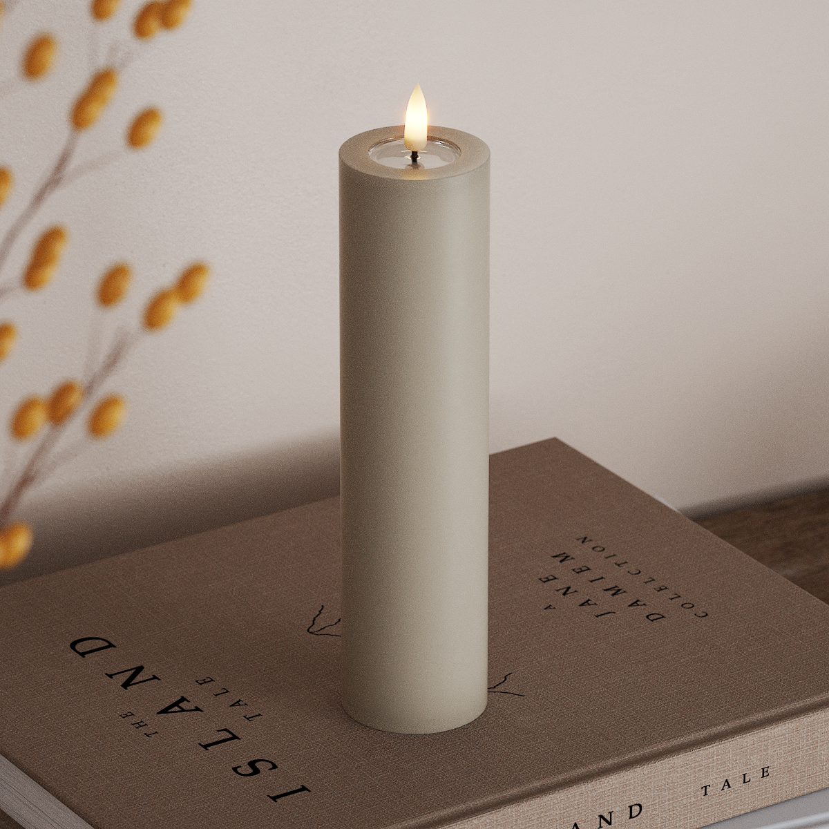 Deluxe Homeart LED Blok świetlny Ø 5 x 20 cm Piaskowy LED blokowanie światła 3