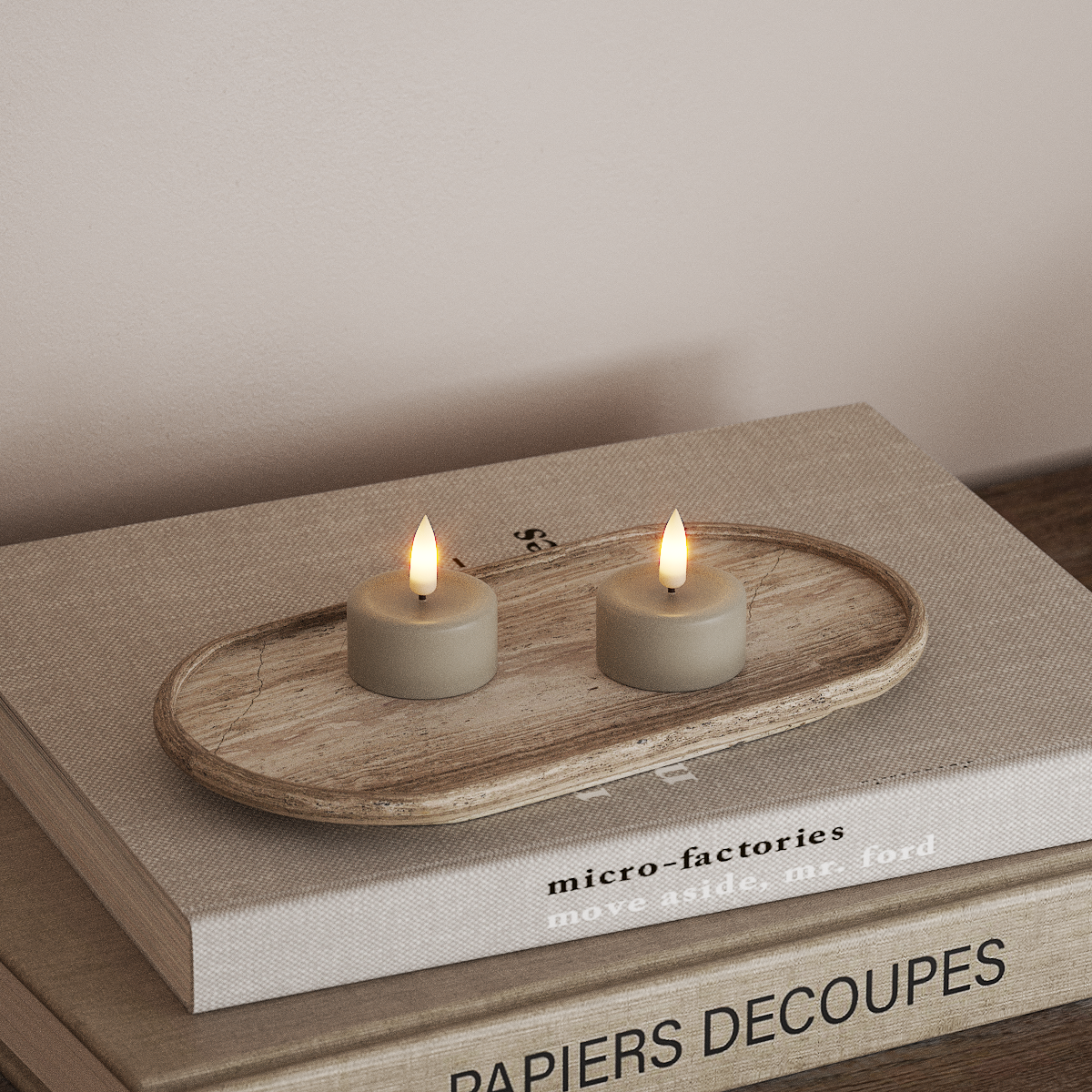 Deluxe Homeart LED Podgrzewacz 2 szt. Piaskowy LED podgrzewacz 3