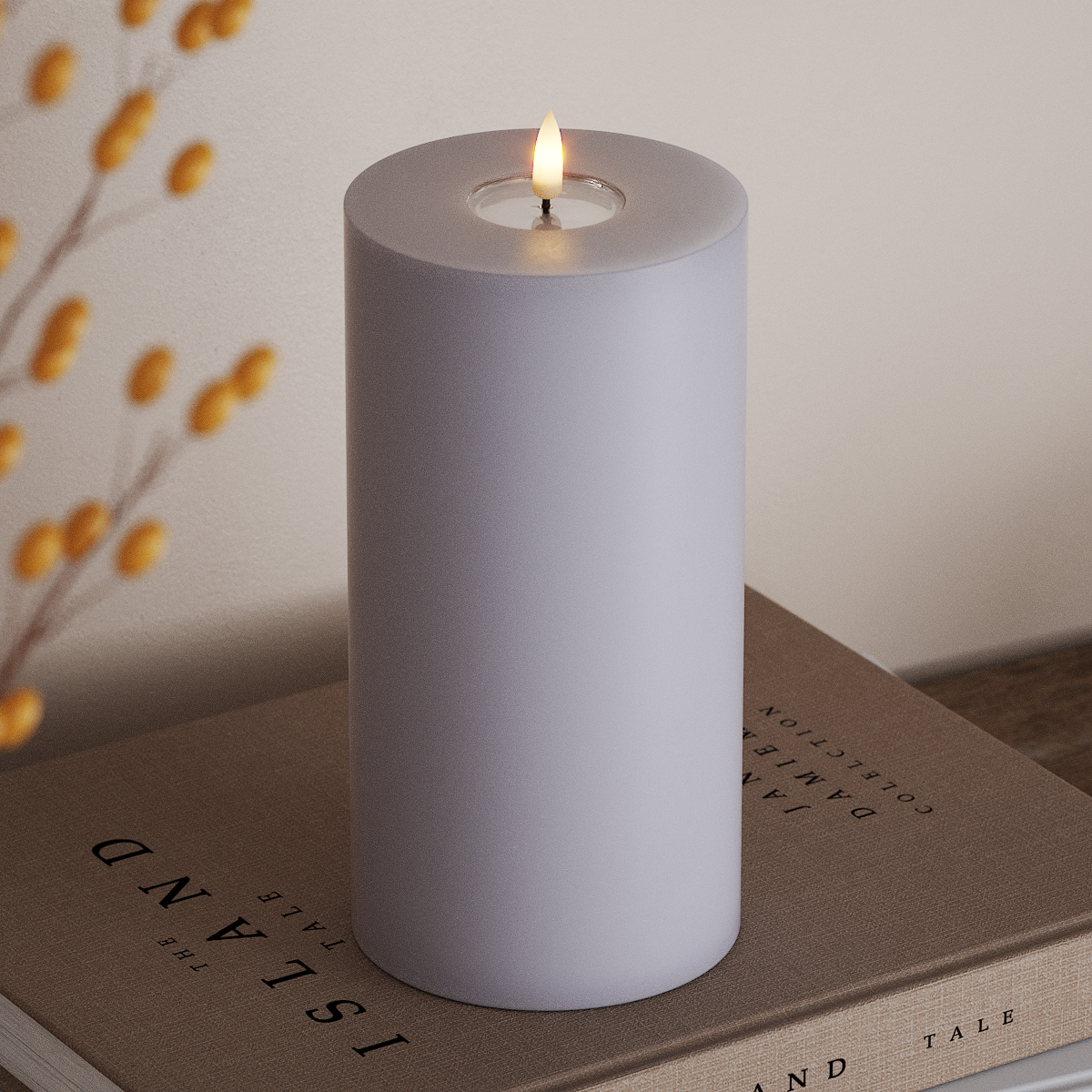 Deluxe Homeart LED Blok świetlny Ø 10 x 20 cm Przygaszony niebieski LED blokowanie światła 3