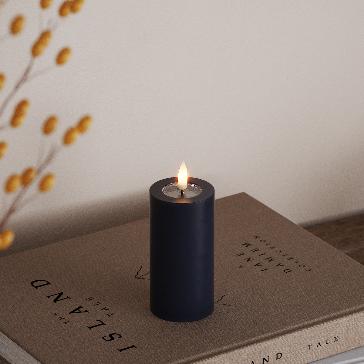 Deluxe Homeart LED Blok świetlny Ø 5 x 10 cm Królewski niebieski LED blokowanie światła 3