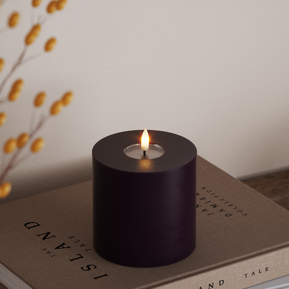 Deluxe Homeart LED Blok świetlny Ø 10 x 10 cm Ciemnofioletowy LED blokowanie światła 4