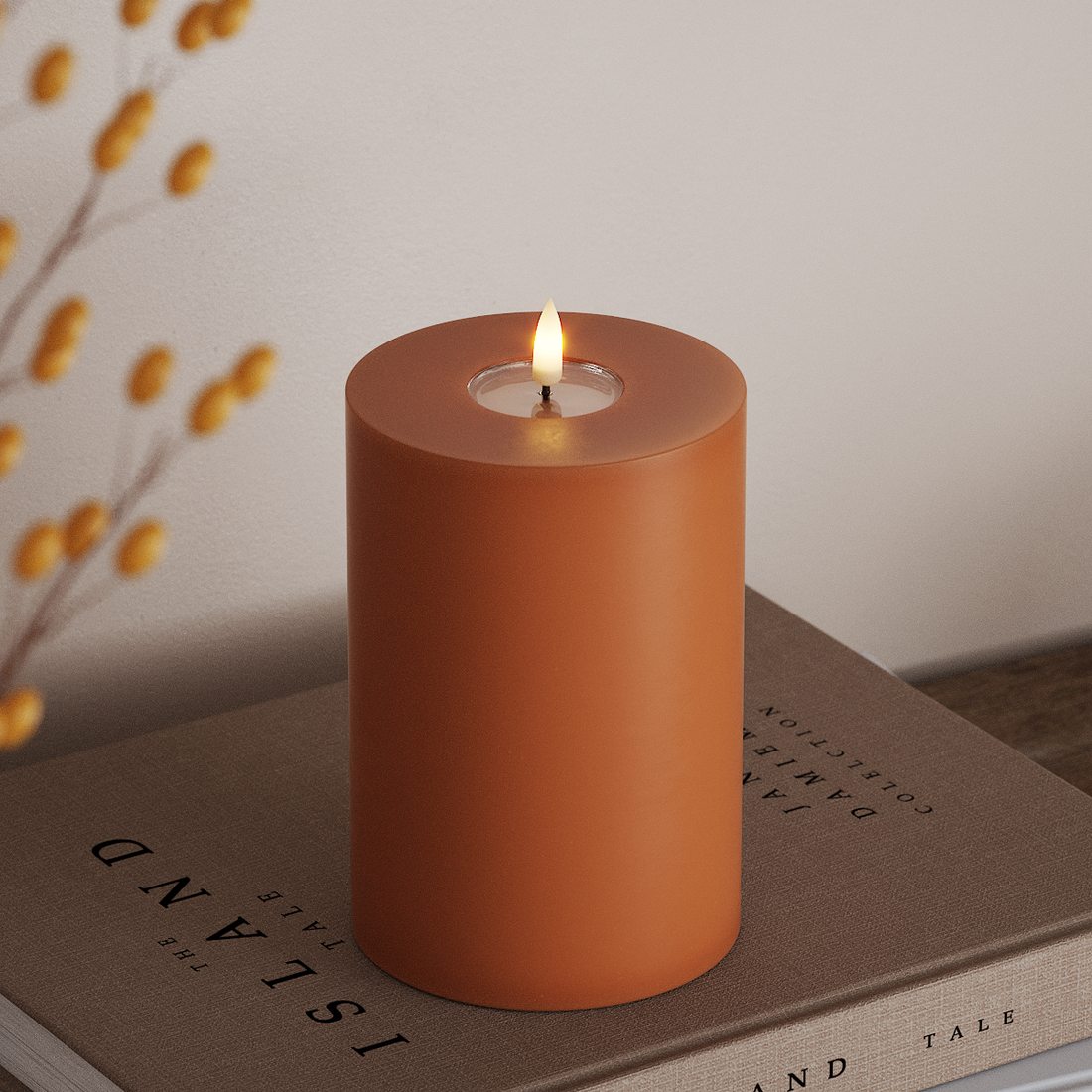 Deluxe Homeart LED Blok świetlny Ø 10 x 15 cm Pomarańczowy LED blokowanie światła 4