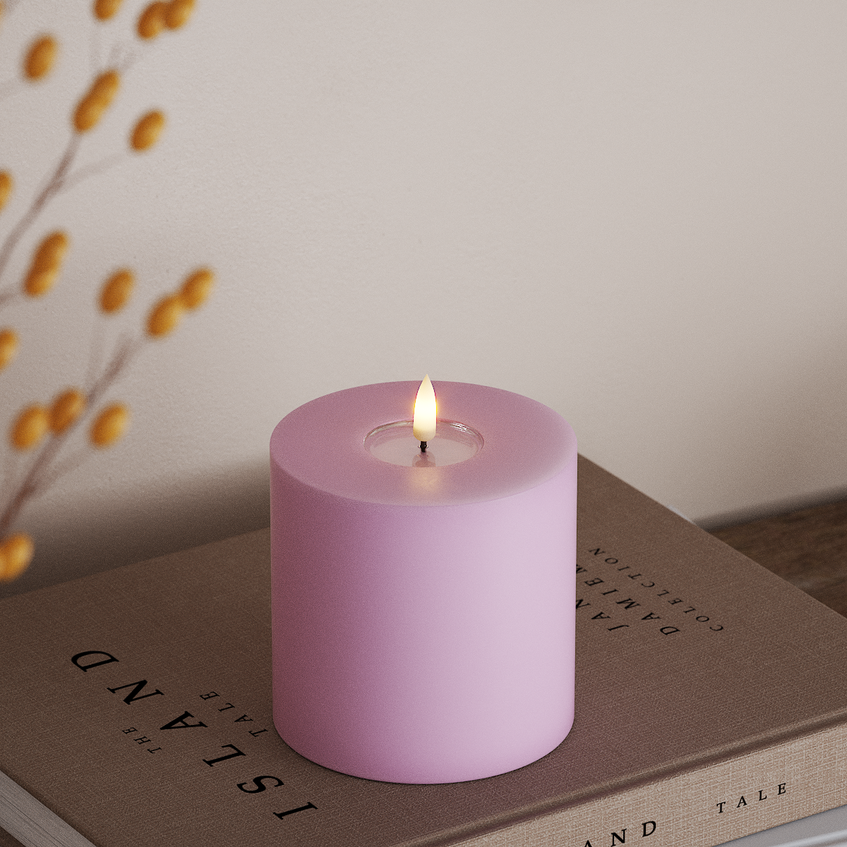 Deluxe Homeart LED plokkvalgusti Ø 10 x 10 cm Lavendel LED-ploki tuli 3