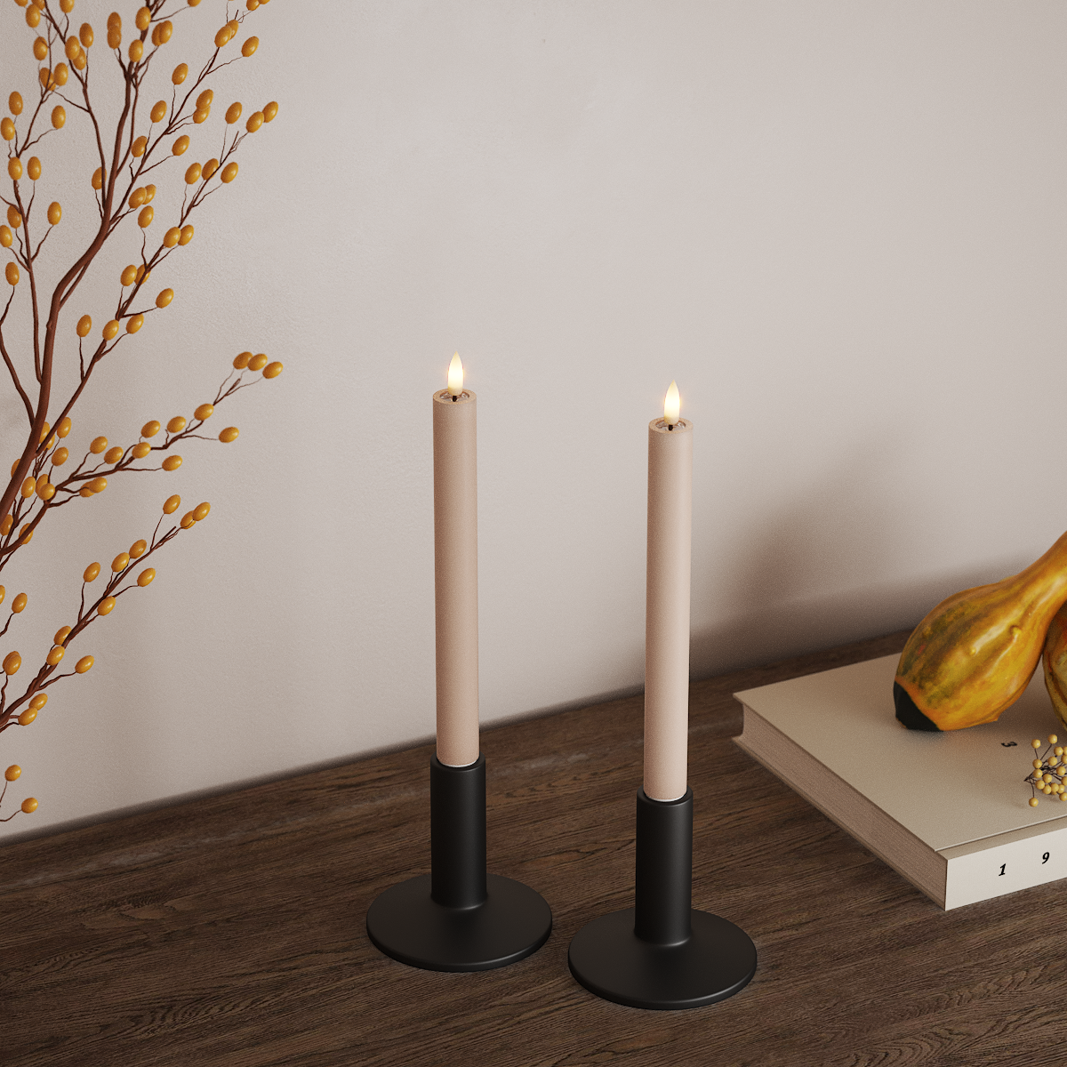 Deluxe Homeart LED Świeca koronowa 2 szt., Ø 2 x 24 cm Różowy LED światło korony 3