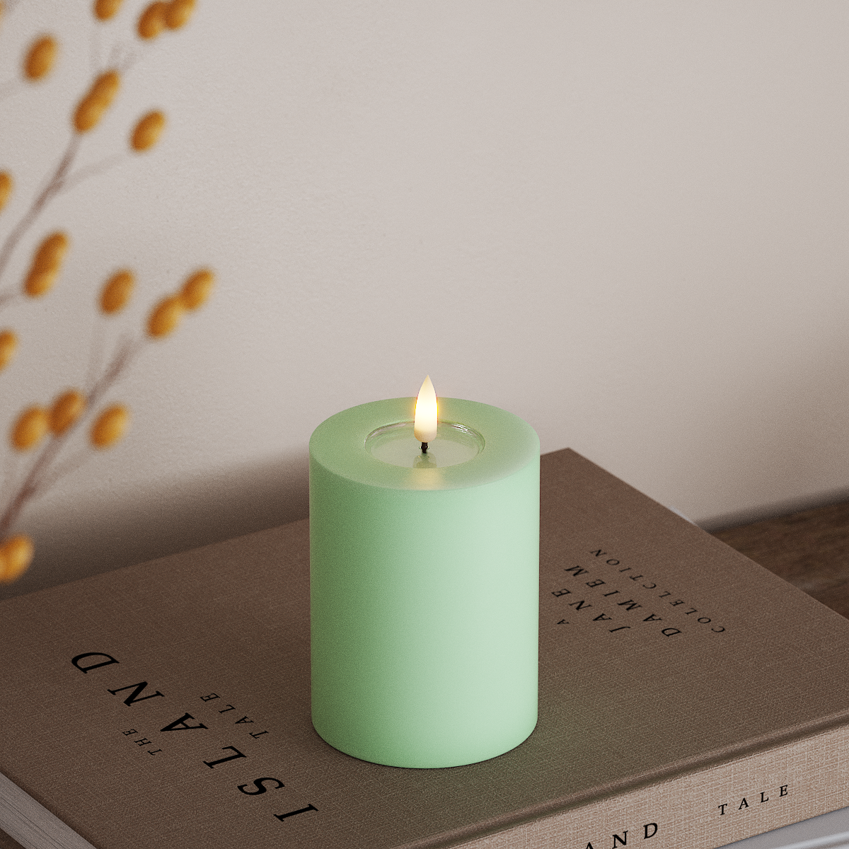 Deluxe Homeart LED Blok świetlny Ø 7,5 x 10 cm Mięta LED blokowanie światła 3