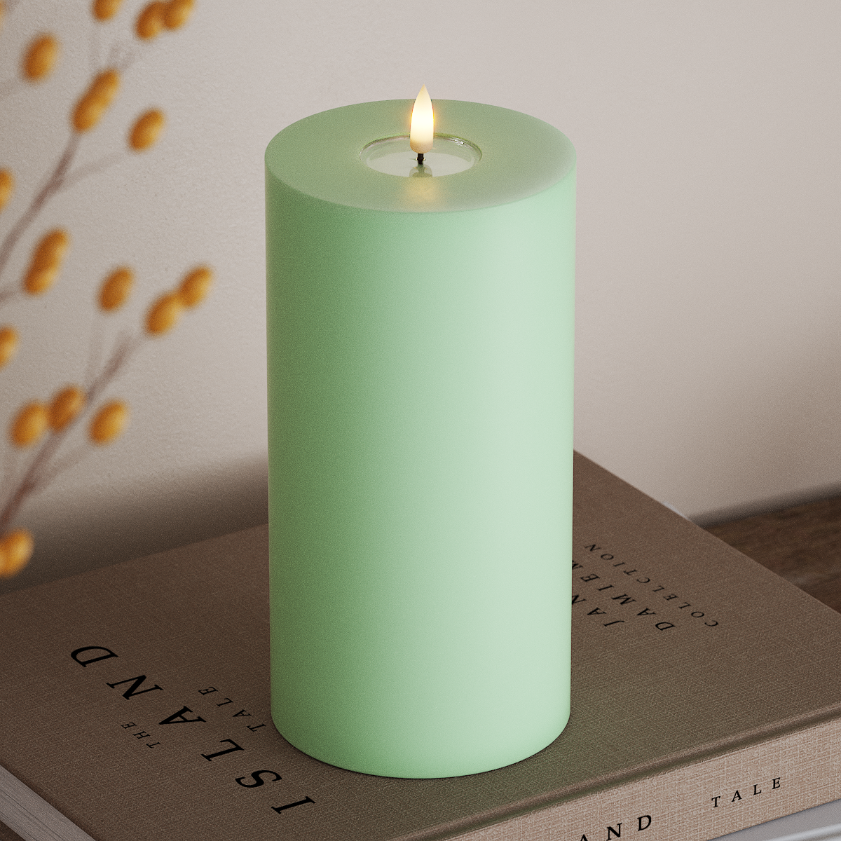 Deluxe Homeart LED Blok świetlny Ø 10 x 20 cm Mięta LED blokowanie światła 3