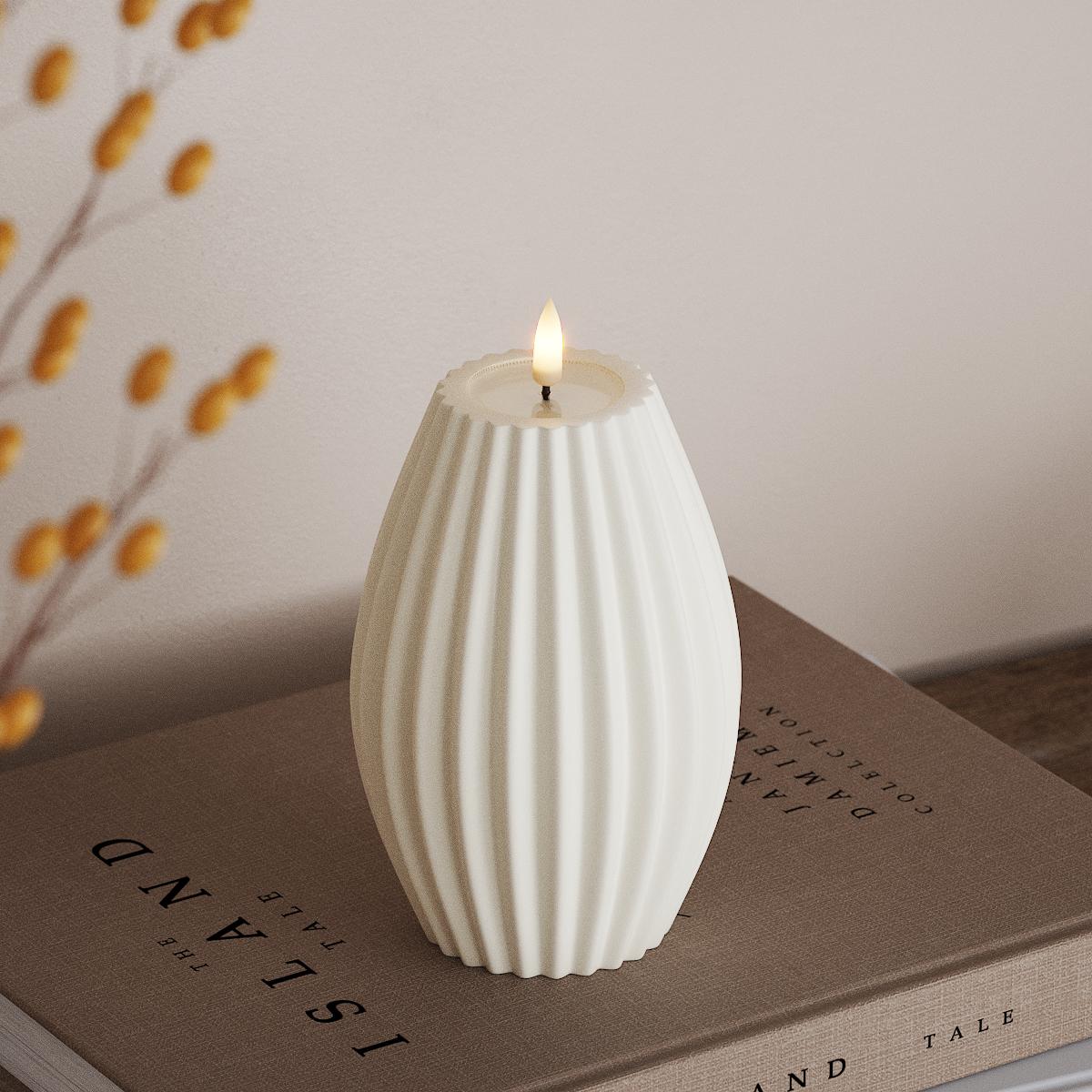 Deluxe Homeart LED Rillelys D 10 x H 15 cm Hvit LED rillelys 3