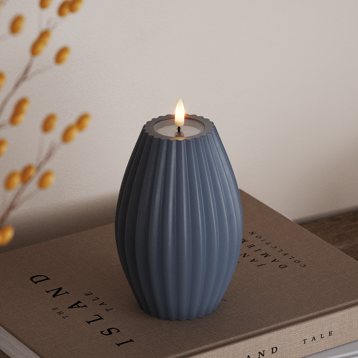 Deluxe Homeart LED Rillelys D 10 x H 15 cm Isblå LED rillelys 3