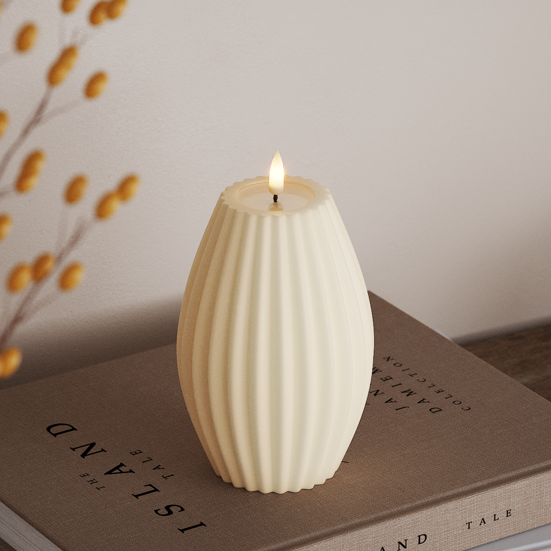 Deluxe Homeart LED Lampa wpustowa gł. 10 x wys. 15 cm Kremowy LED światło w rowku 4