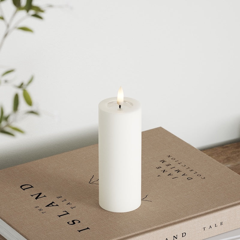 Deluxe Homeart LED Blockljus Ø 5 x 12,5 cm Vit