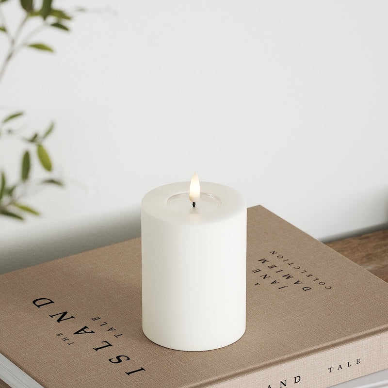 Deluxe Homeart LED Blockljus Ø 7,5 x 10 cm Vit