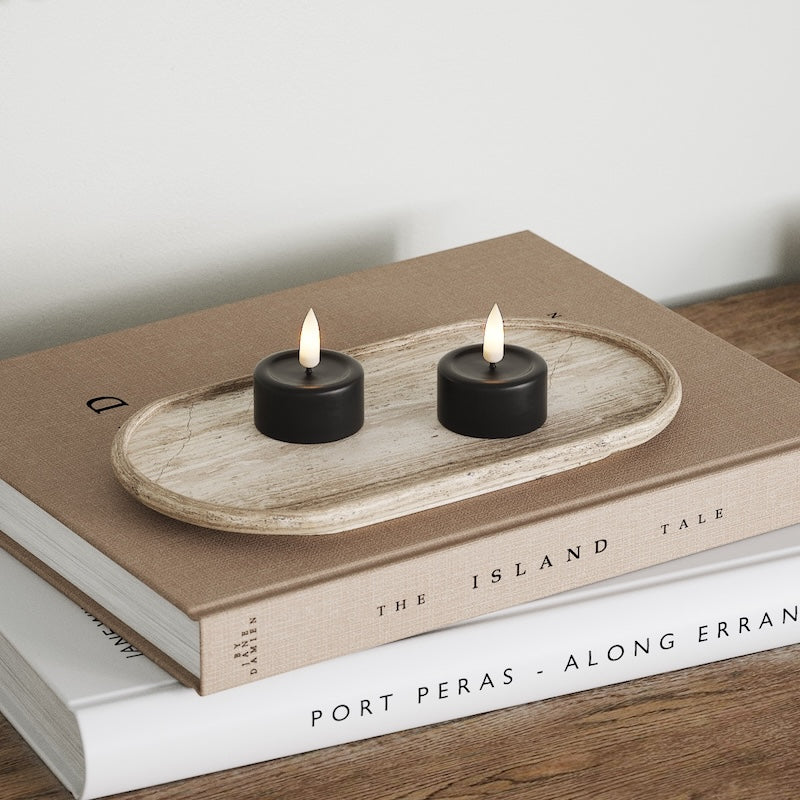 Deluxe Homeart LED Värmeljus 2 stycken Svart