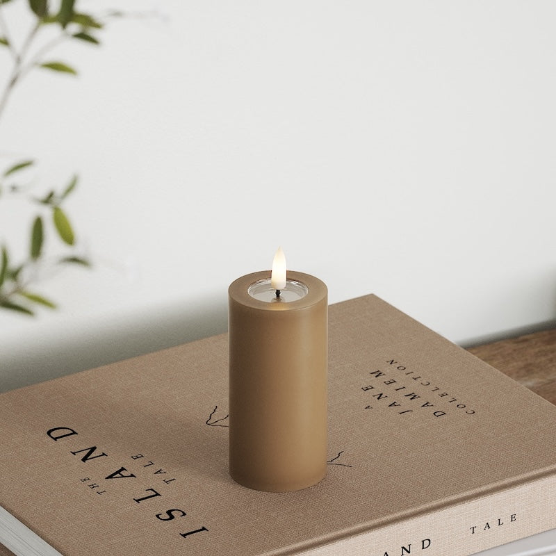 Deluxe Homeart LED Blok świetlny Ø 5 x 10 cm Karmel