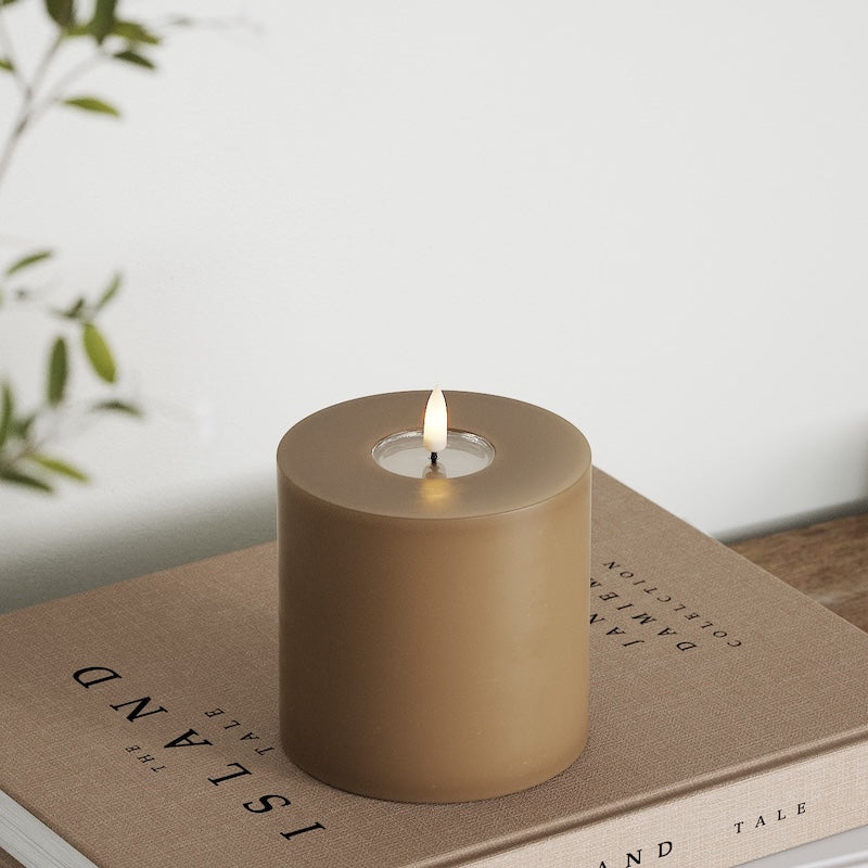 Deluxe Homeart LED Blok świetlny Ø 10 x 10 cm Karmel