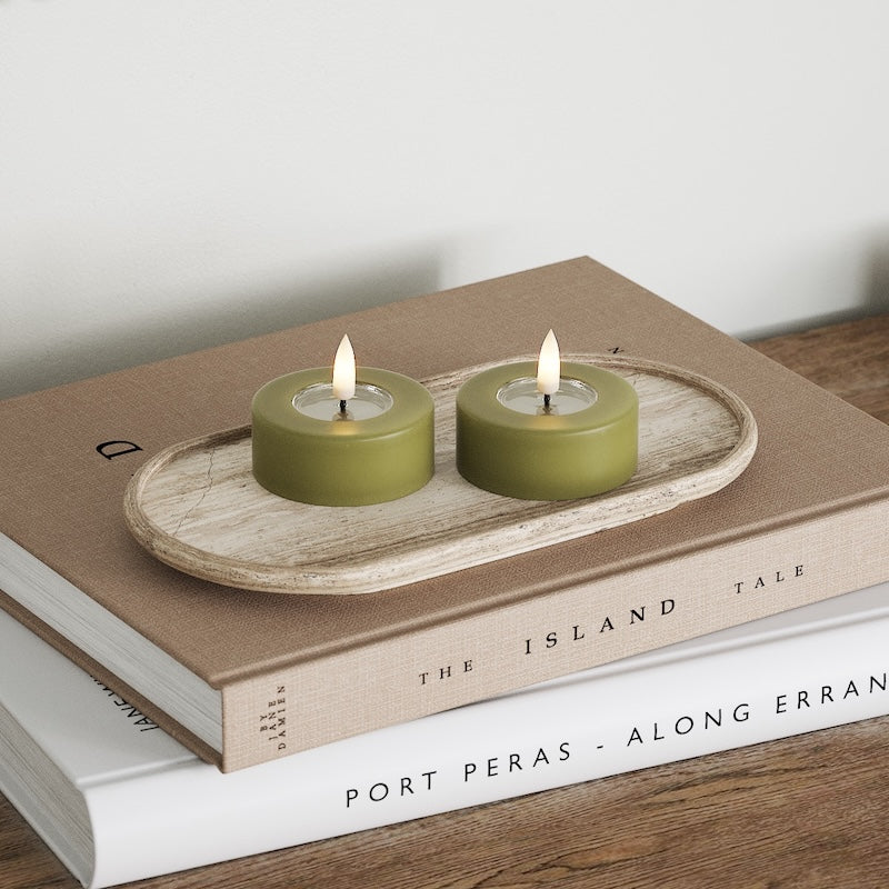 Deluxe Homeart LED Jumbo Fyrfadslys 2 stk. (Store) Lysegul