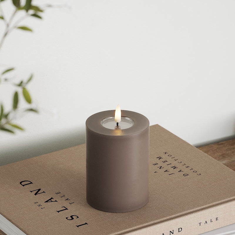 Deluxe Homeart LED Blok świetlny Ø 7,5 x 10 cm Mokka