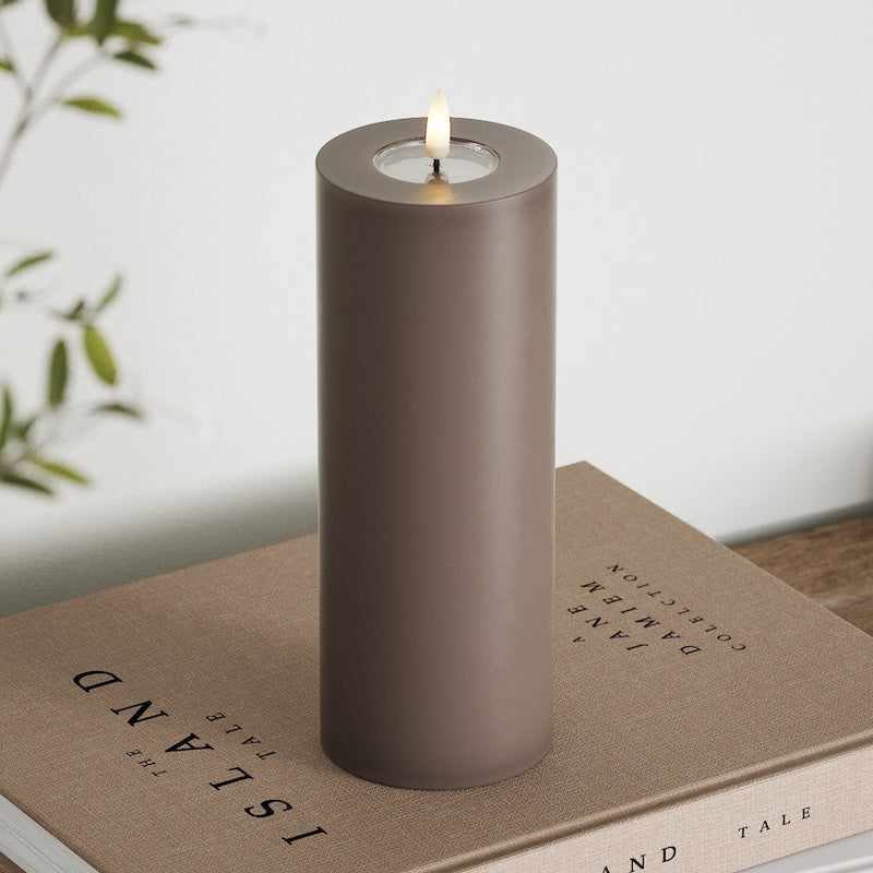 Deluxe Homeart LED Blok świetlny Ø 7,5 x 20 cm Mokka