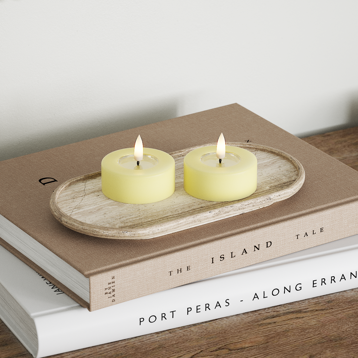 Deluxe Homeart LED Świeczniki Jumbo 2 szt. Duży Jasnożółty LED duża świeczka podgrzewaczowa 2