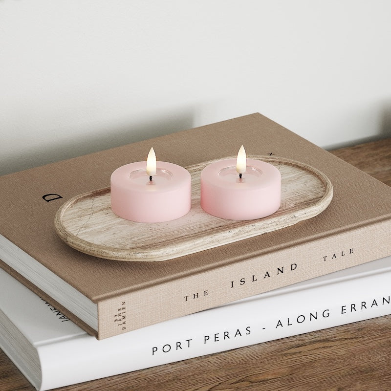 Deluxe Homeart LED Świeczniki Jumbo 2 szt. (Duży) Różowy