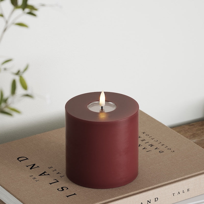 Deluxe Homeart LED Blokklys Ø 10 x 10 cm Burgunder