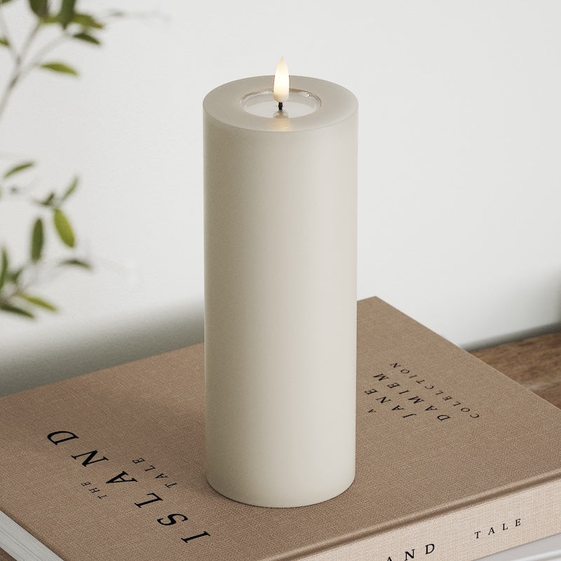 Deluxe Homeart LED Blok świetlny Ø 7,5 x 20 cm Piaskowy