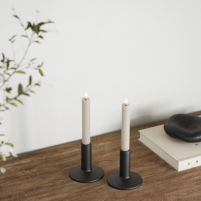 Deluxe Homeart LED Świeca koronowa 2 szt., Ø 2 x 15 cm Piaskowy