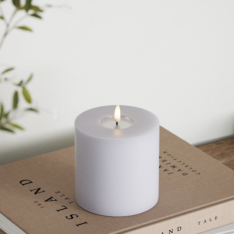 Deluxe Homeart LED Blok świetlny Ø 10 x 10 cm Przygaszony niebieski